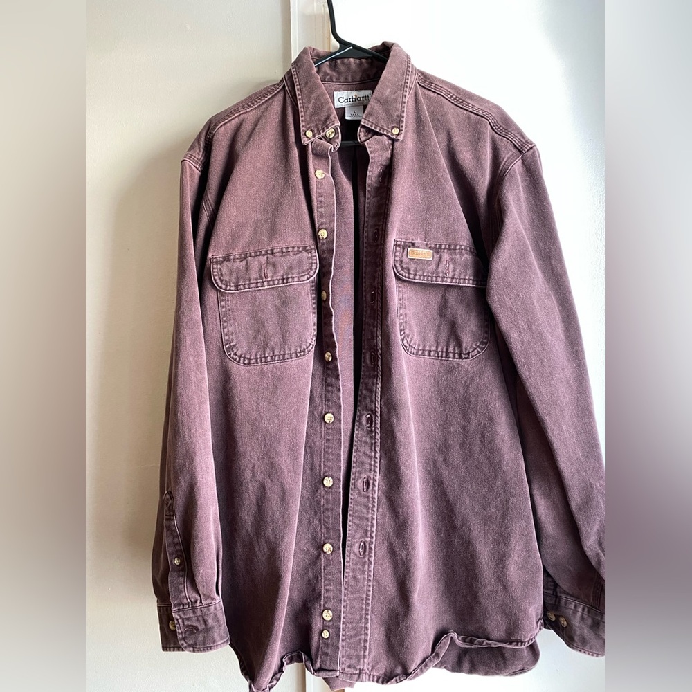 Carhartt long sleeve shirt maroon size L tall
